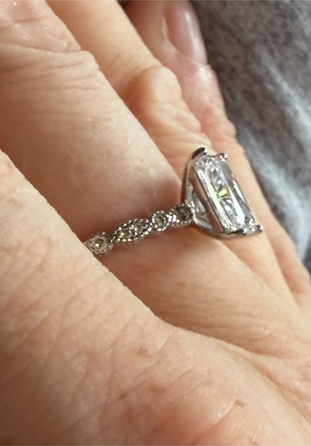 2Ct Engagement Ring, 925 Sterling Silver and Pure Moissanite - photo 4