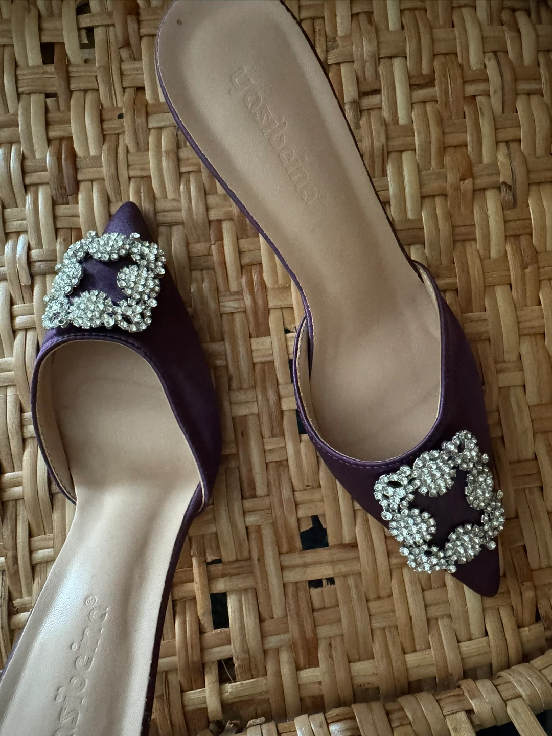 Satin Crystal Stiletto Mules - photo 3