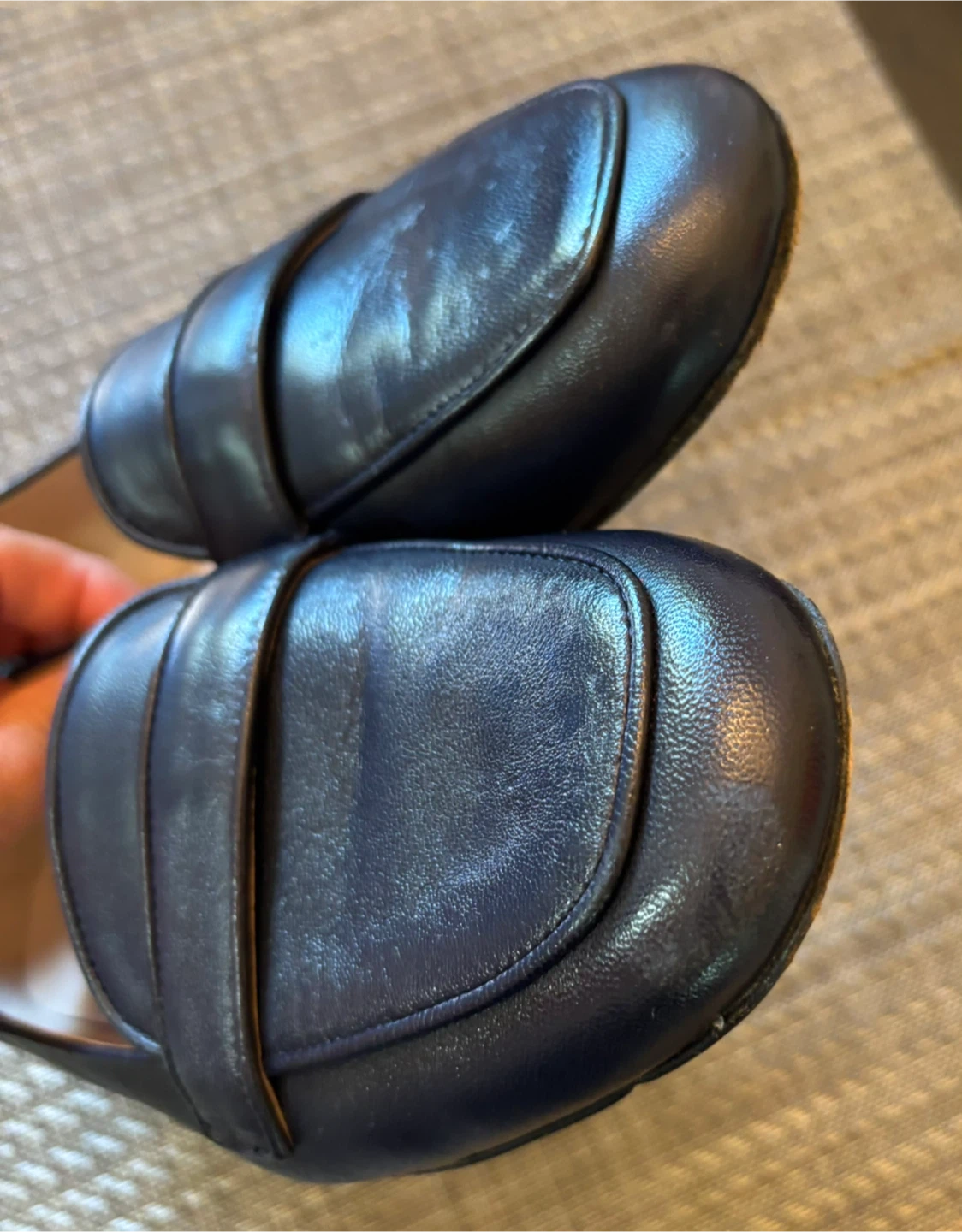 Escada Navy Blue size 39 Leather Loafers - photo 4