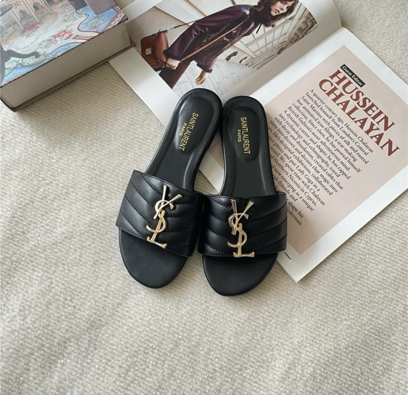 Saint Laurent YSL Quilted Bag and Sandal Set - photo 4