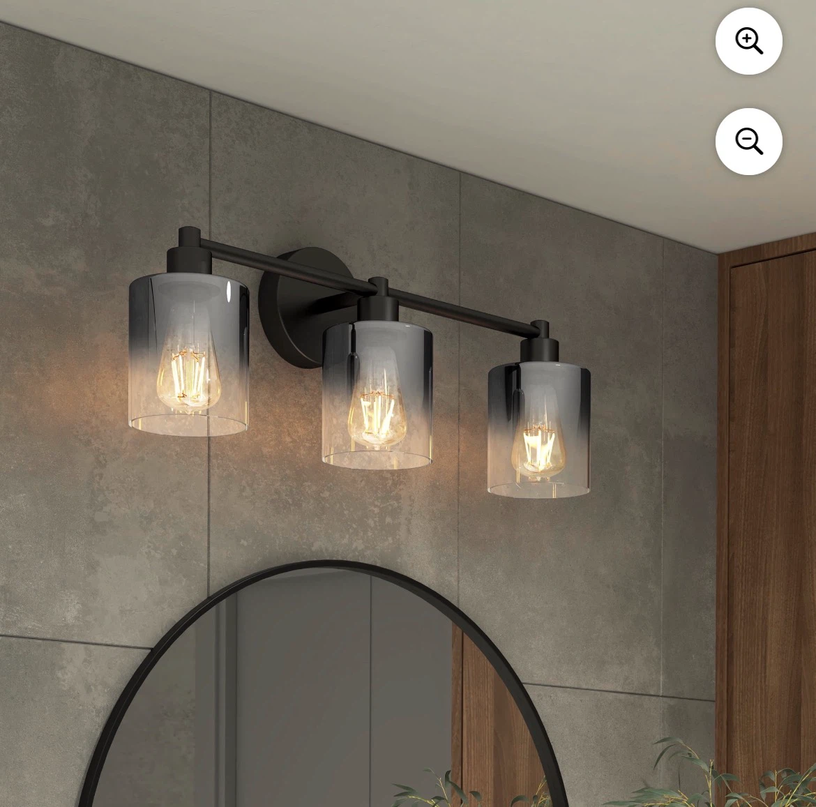 Artika Haze Modern 3-Light Bathroom Vanity Light – Black Glass