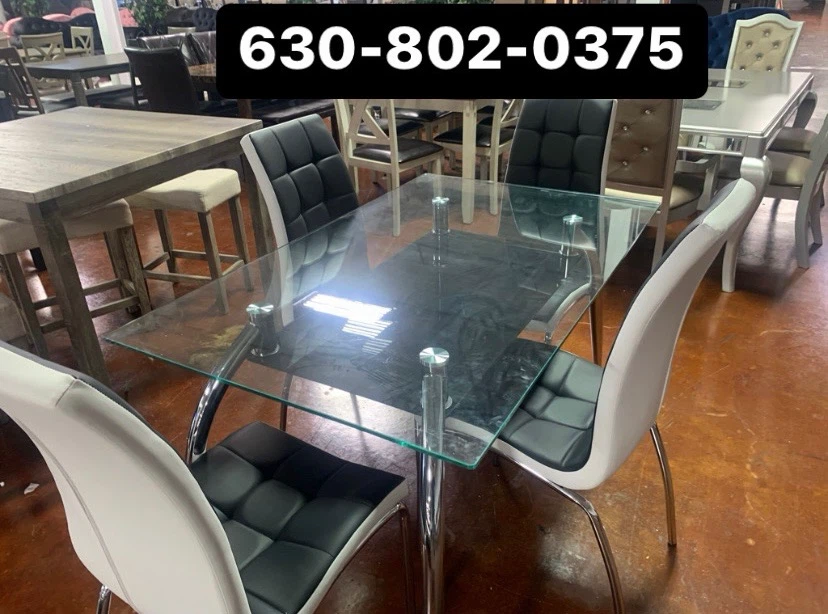 Modern Glass Dining Table Set
