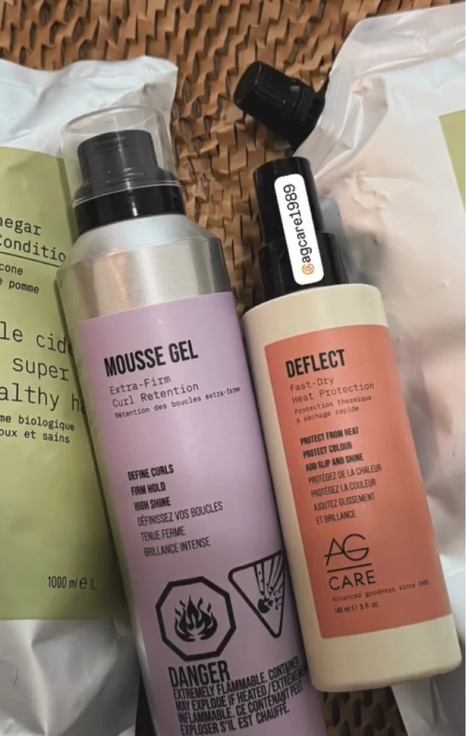 AG Care Mousse Gel and Deflect Heat Protection
