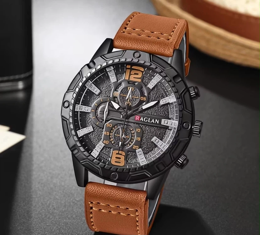 Raglan Wristwatch with Leather Band