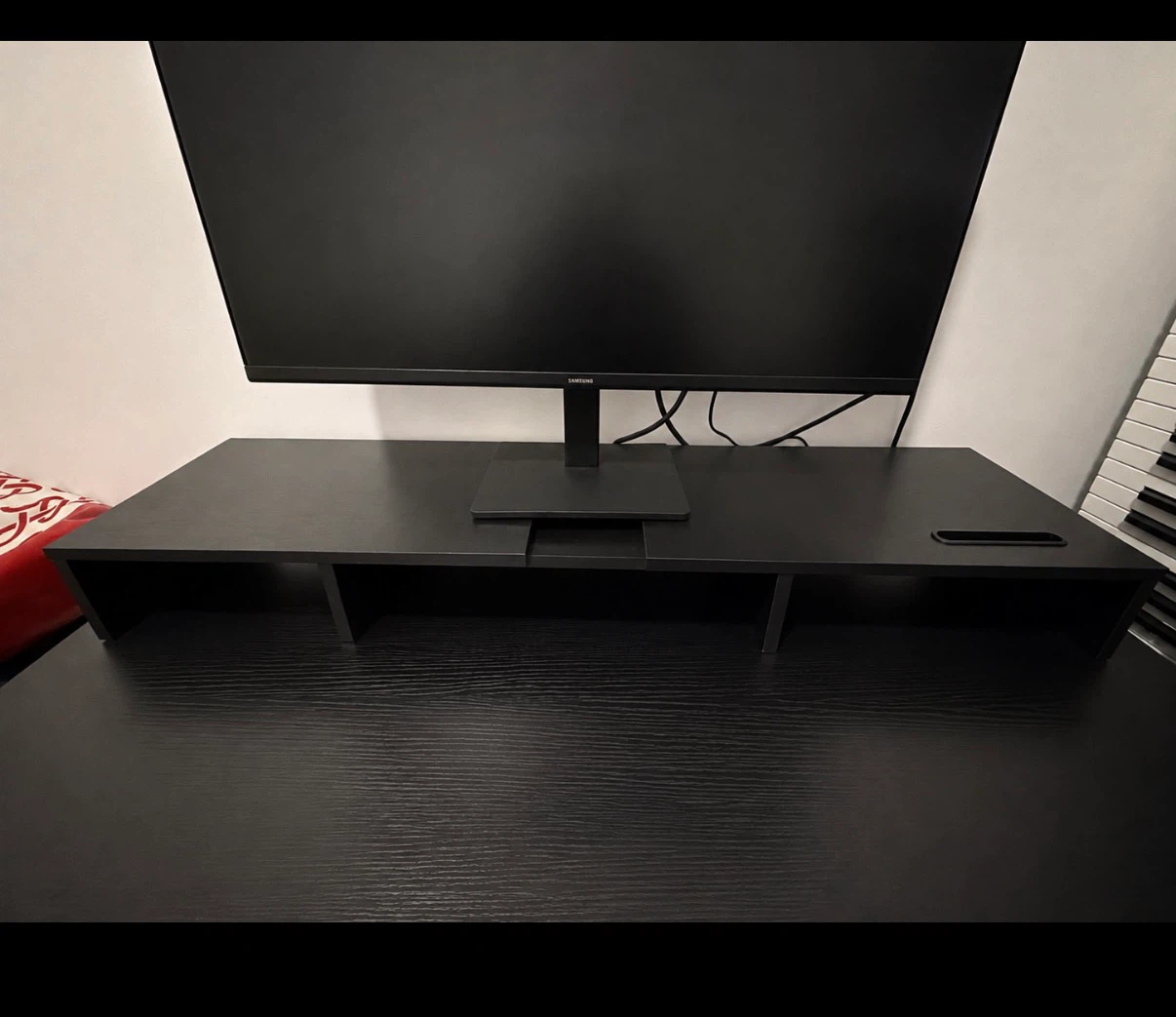 BONTEC Dual Monitor Stand Riser - Adjustable Black