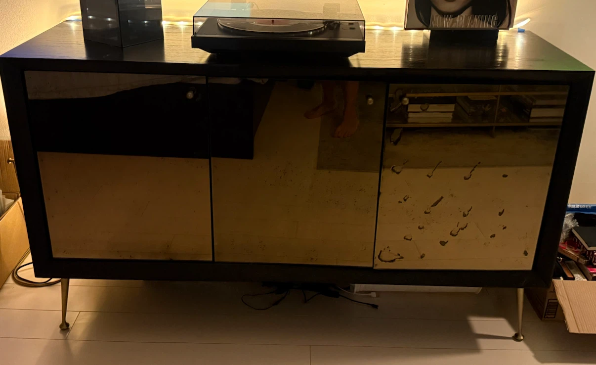 Mirrored Media Console Cabinet