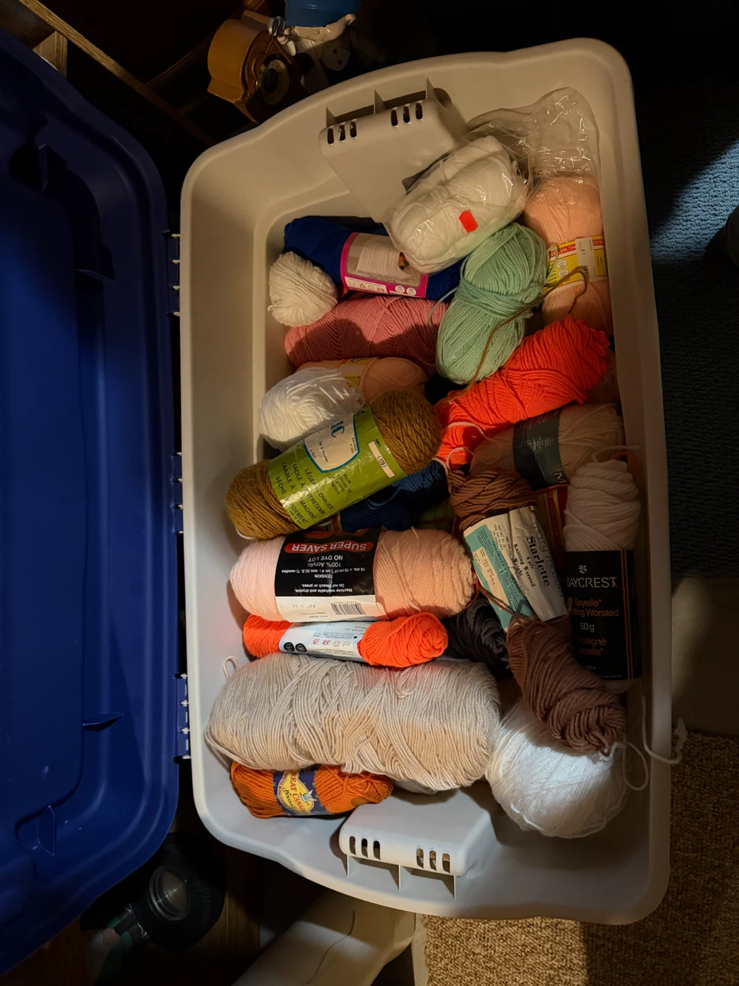 Large Bin of Assorted Knitting Yarn - photo 2