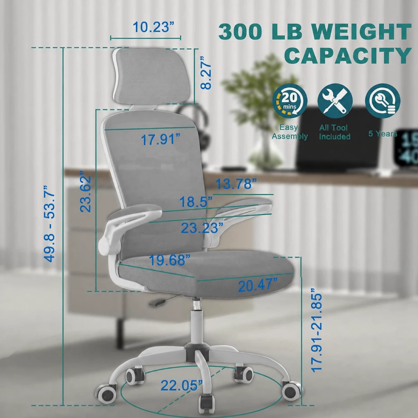 Ergonomic Office Chair with Adjustable Lumbar and Headrest - photo 2