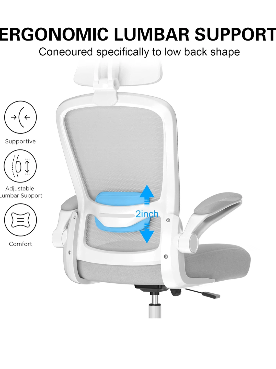 Ergonomic Office Chair with Adjustable Lumbar and Headrest - photo 4