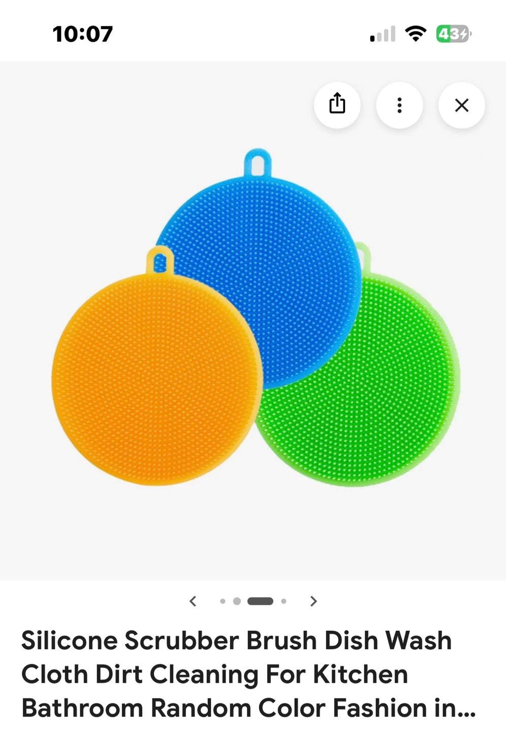 Set of 3 Silicone Scrubber Brushes