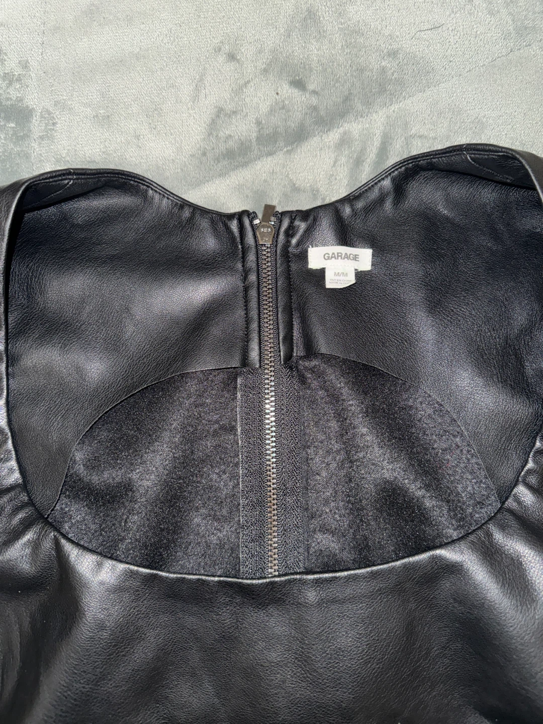 Garage Black Faux Leather Crop Top - photo 2