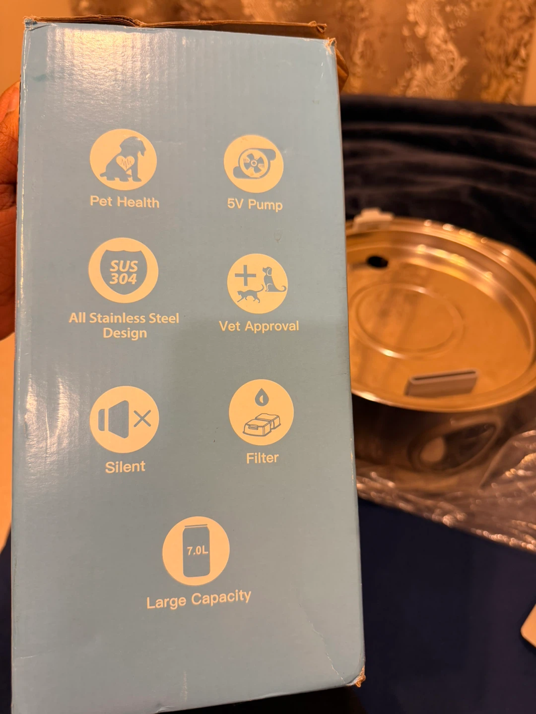 GrookPet 7L Stainless Steel Pet Water Fountain – Used Like New - photo 4
