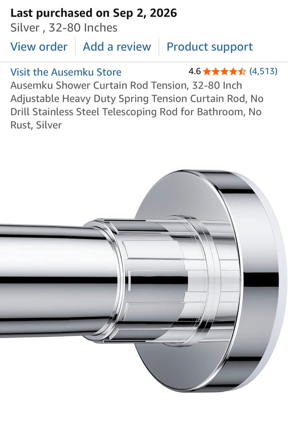 [New] Ausemku Adjustable Shower Curtain Rod - photo 2
