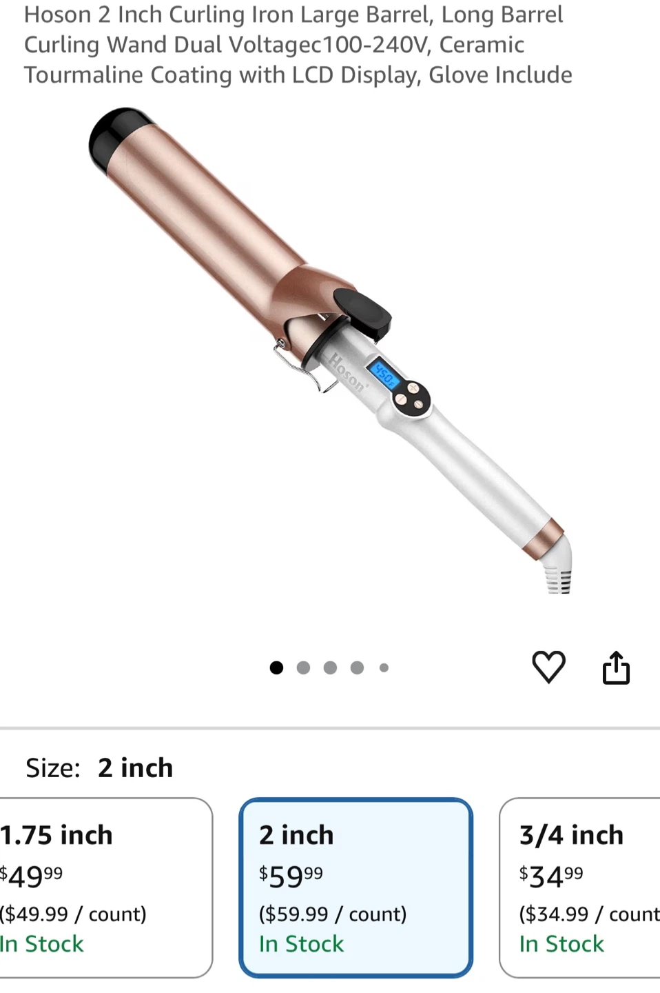 Hoson 2 Inch Large Barrel Curling Iron