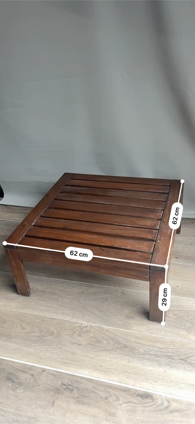 Dark wood square coffee table - photo 2