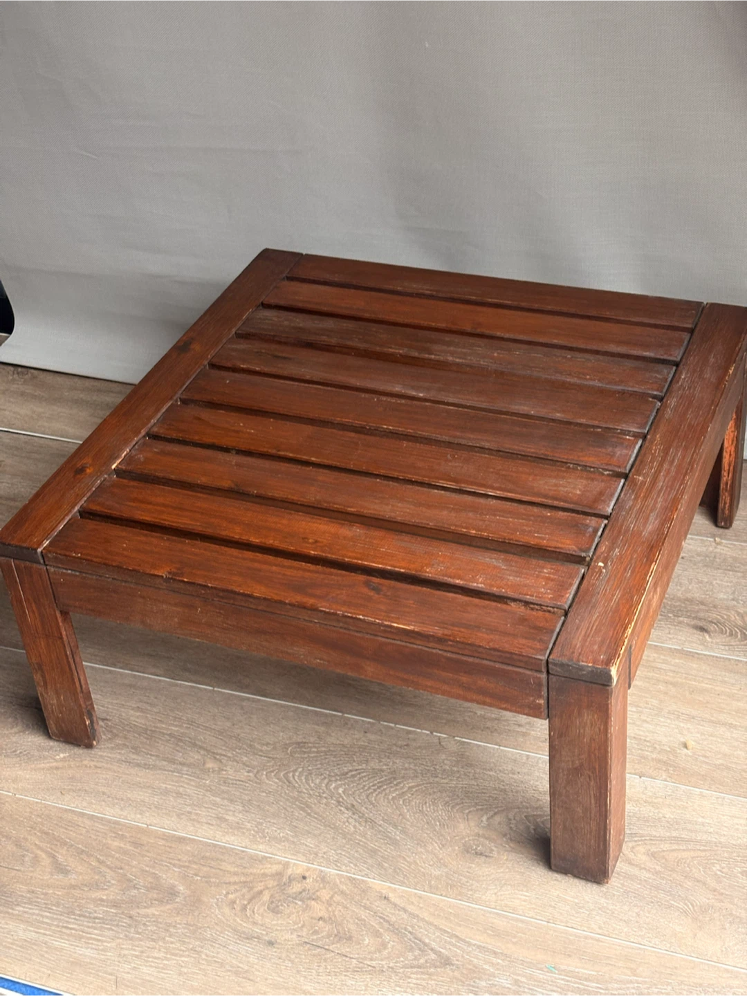 Dark wood square coffee table - photo 4