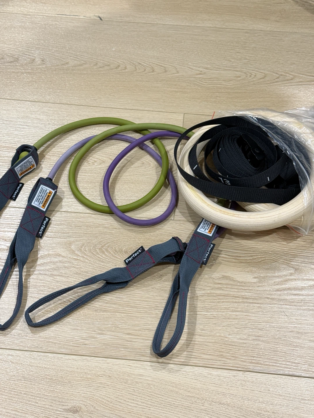 Gymnastic Rings and Perfect Fitness Resistance Bands