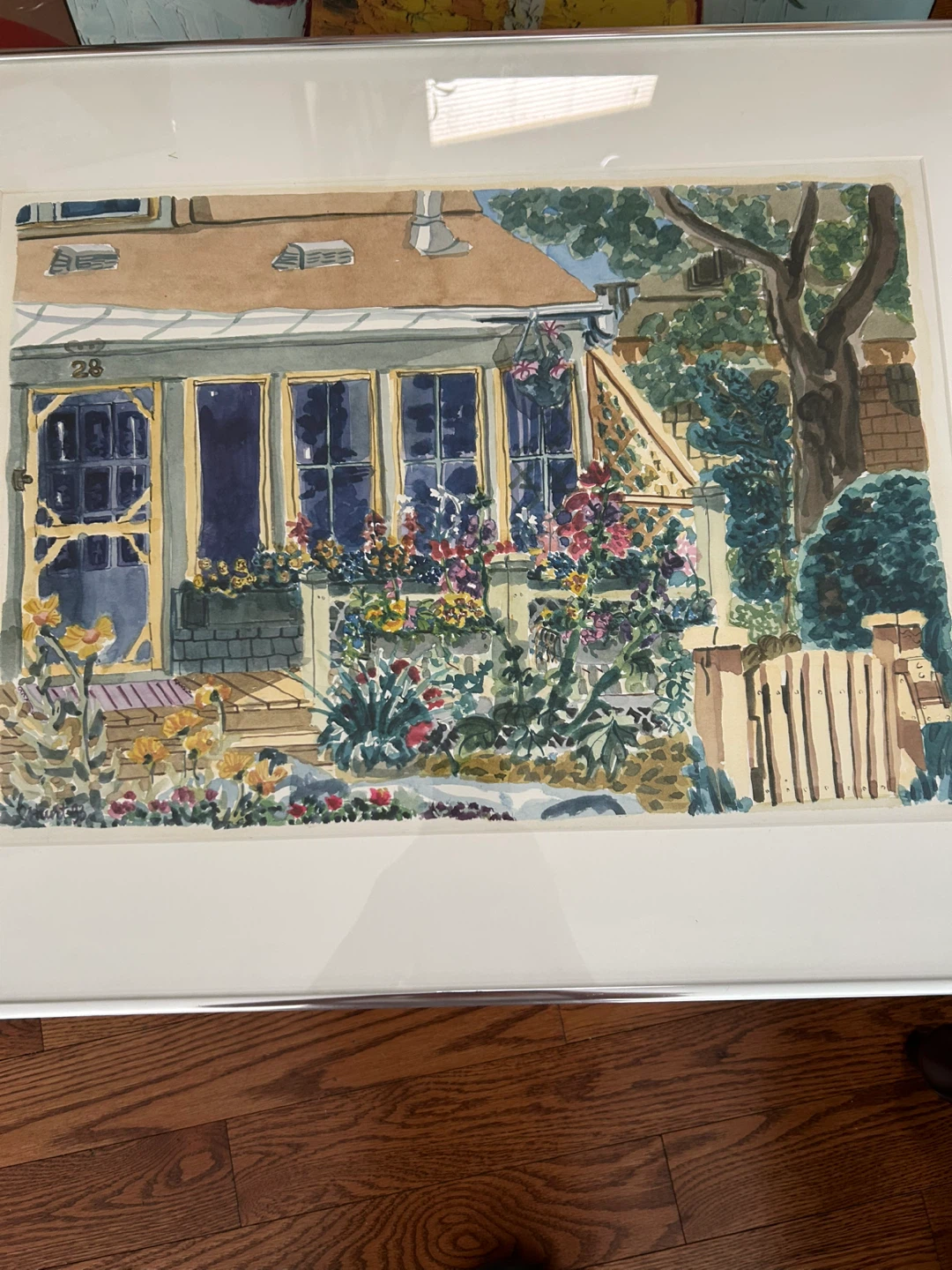 Framed Watercolour Cottage Painting - photo 2