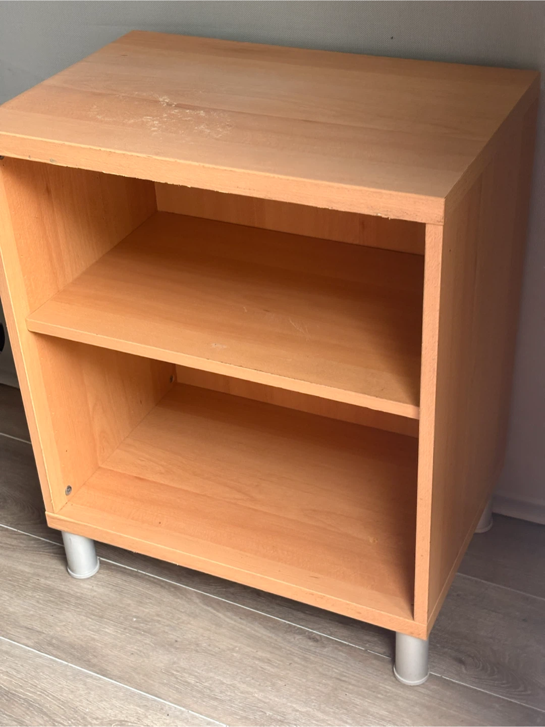 Light wood shelving unit with two shelves - photo 3