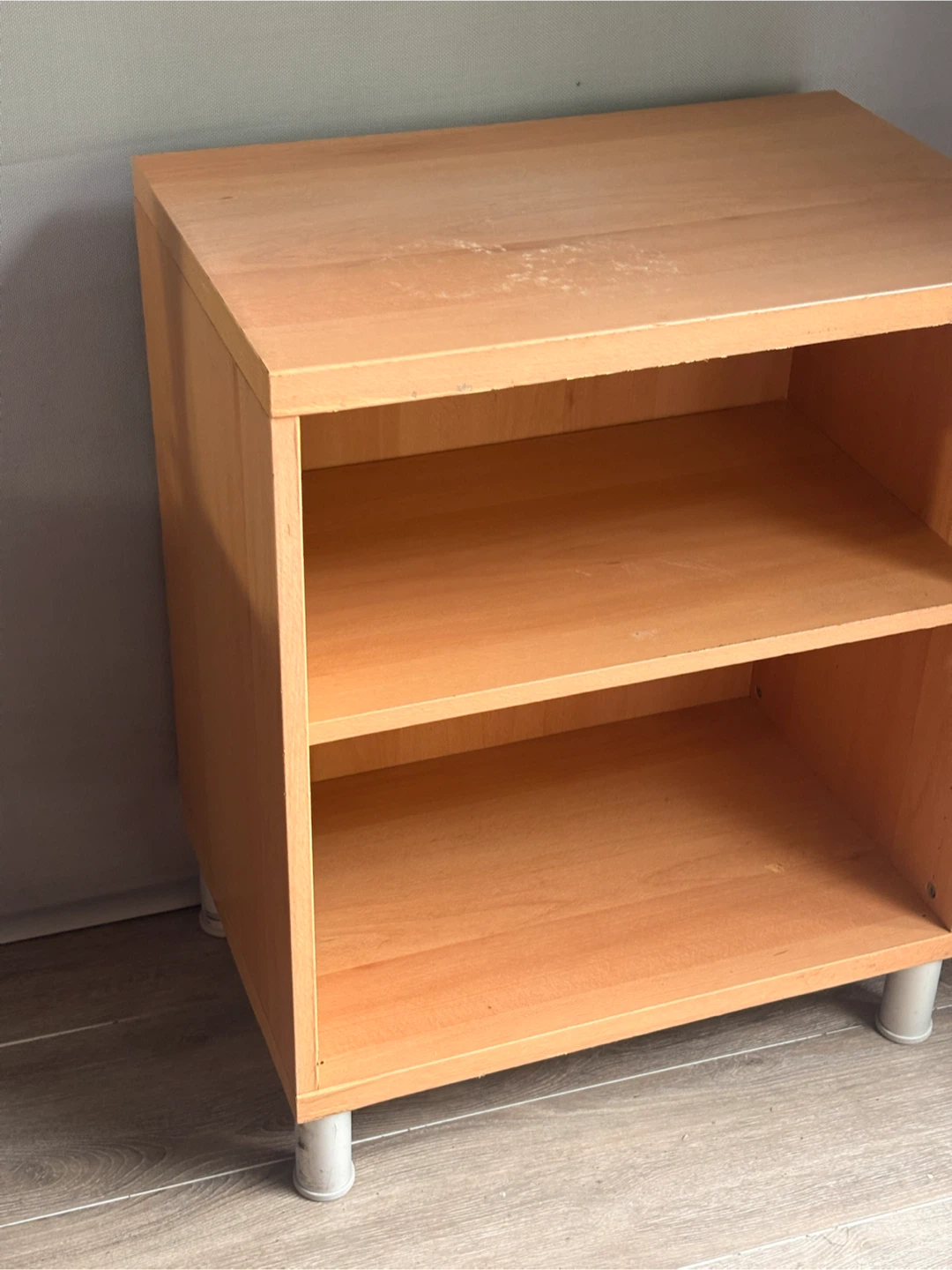 Light wood shelving unit with two shelves - photo 4