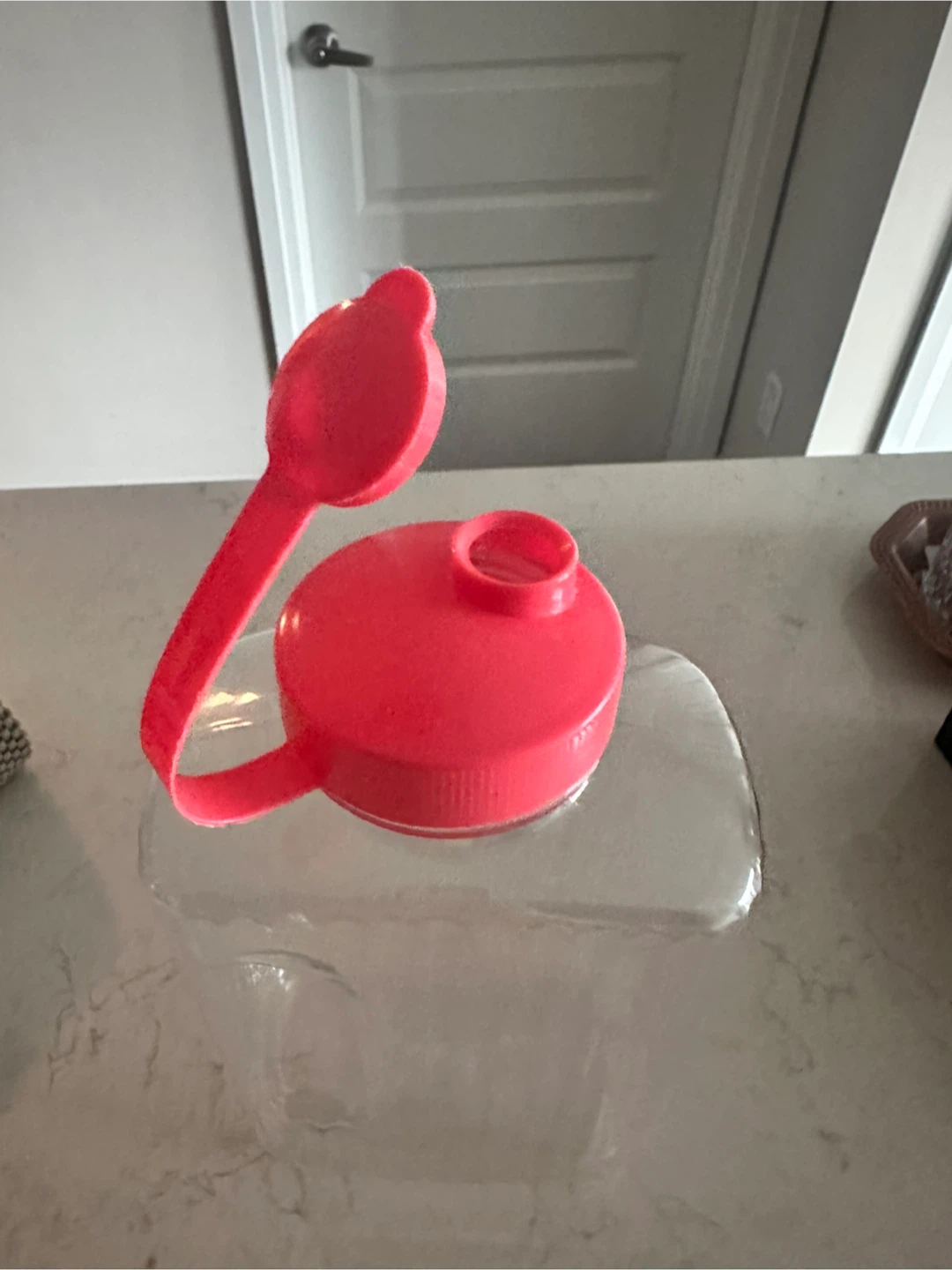 Clear Plastic Jug with Pink Cap