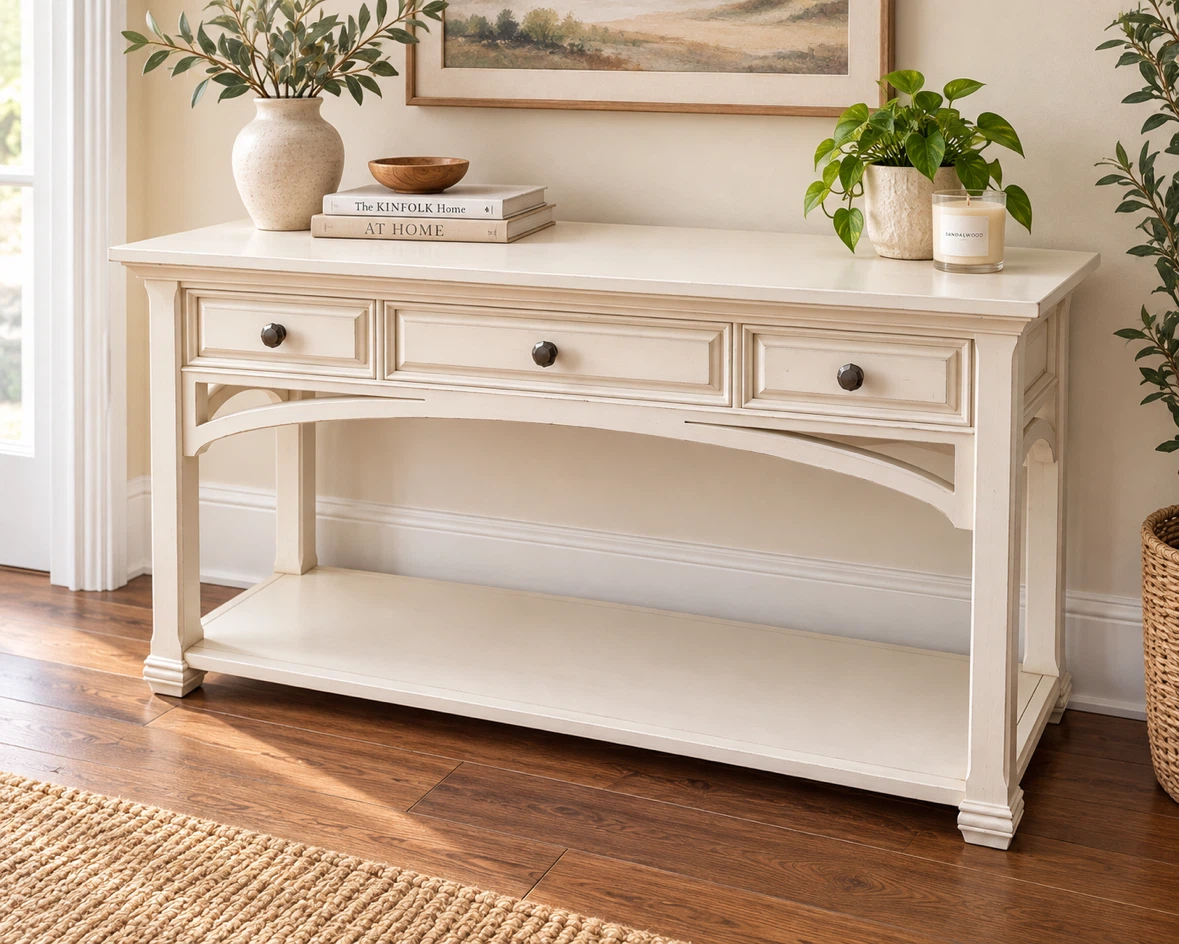 Cream Console Table