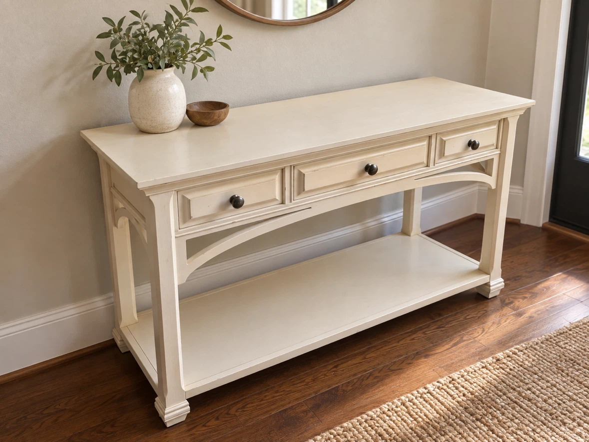 Cream Console Table - photo 2