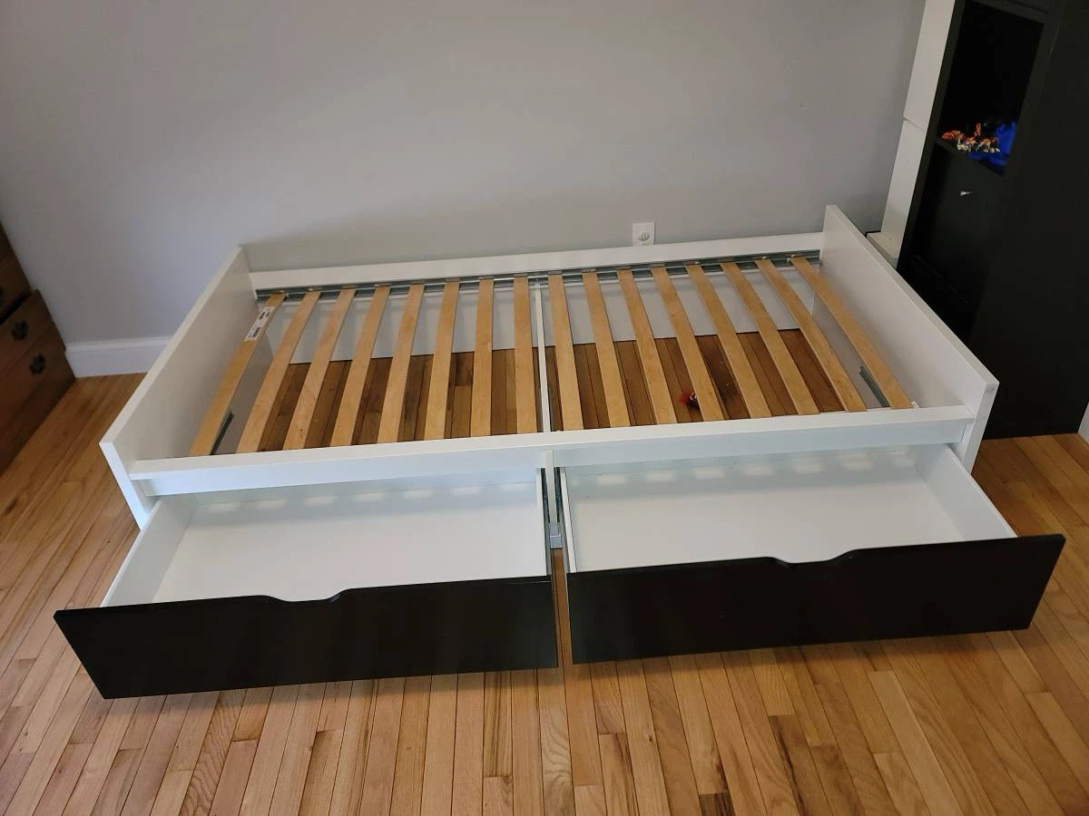 IKEA Twin bed with storage drawers