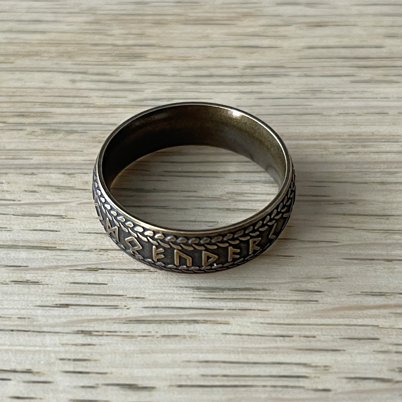 Norse Runes stainless steel ring (size 11) - photo 2