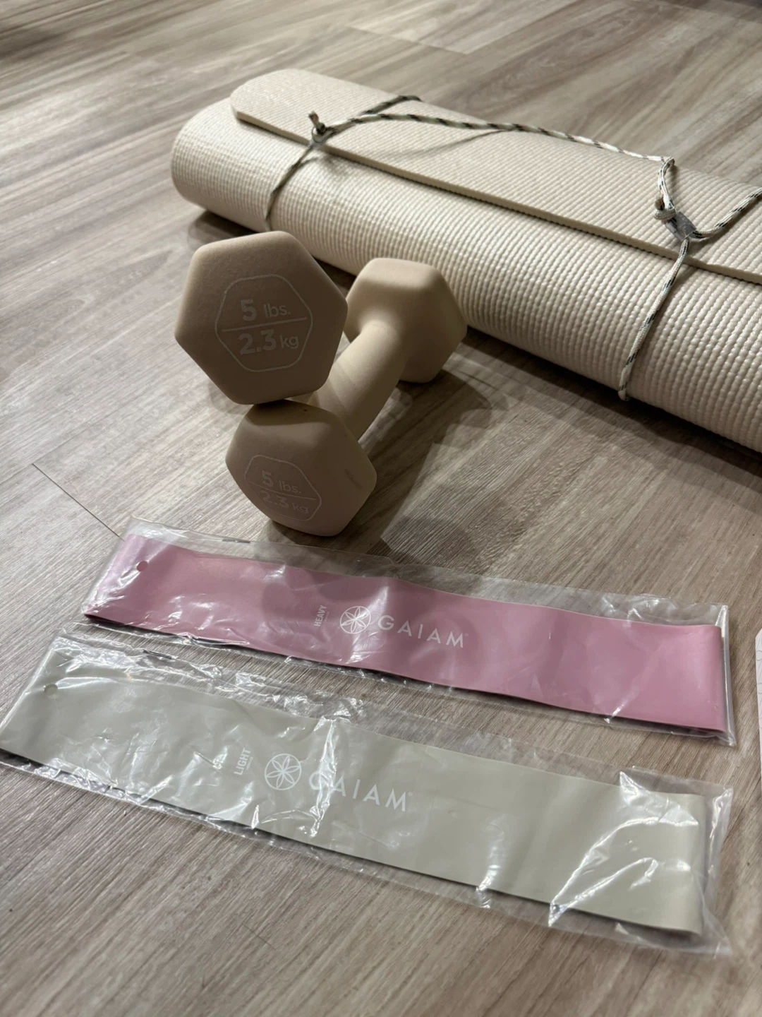 Yoga Mat and Dumbbell Set