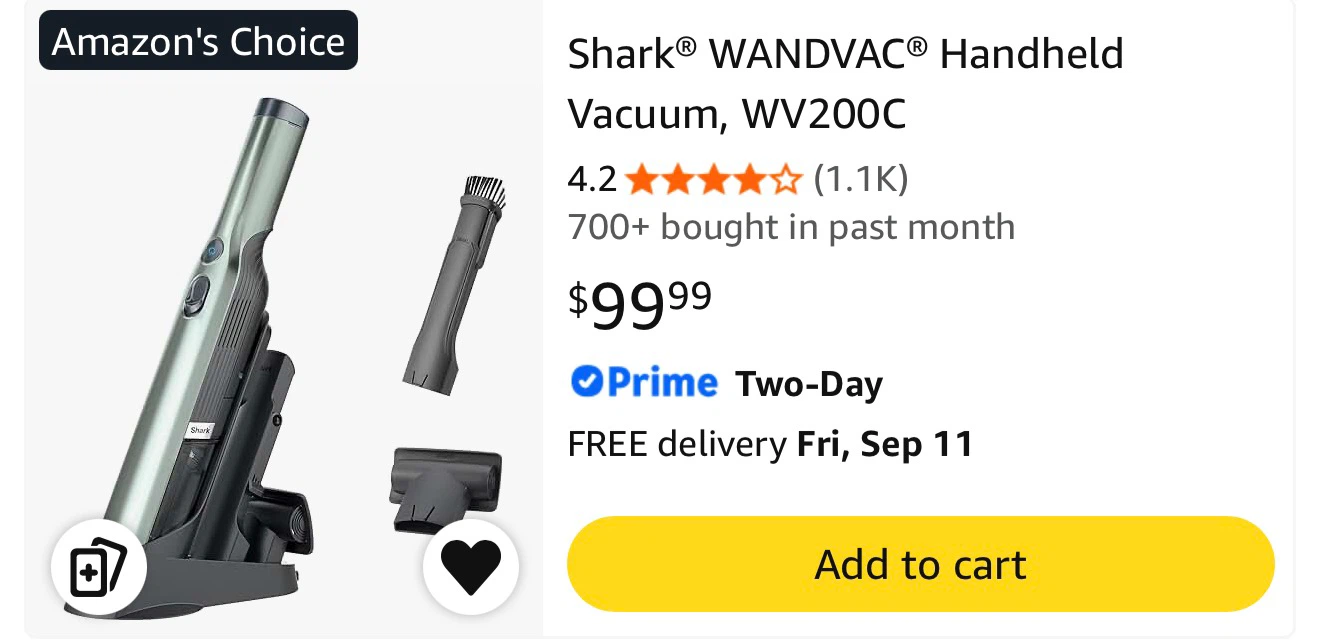 Shark WANDVAC WV200C Handheld Vacuum – Open Box - photo 3