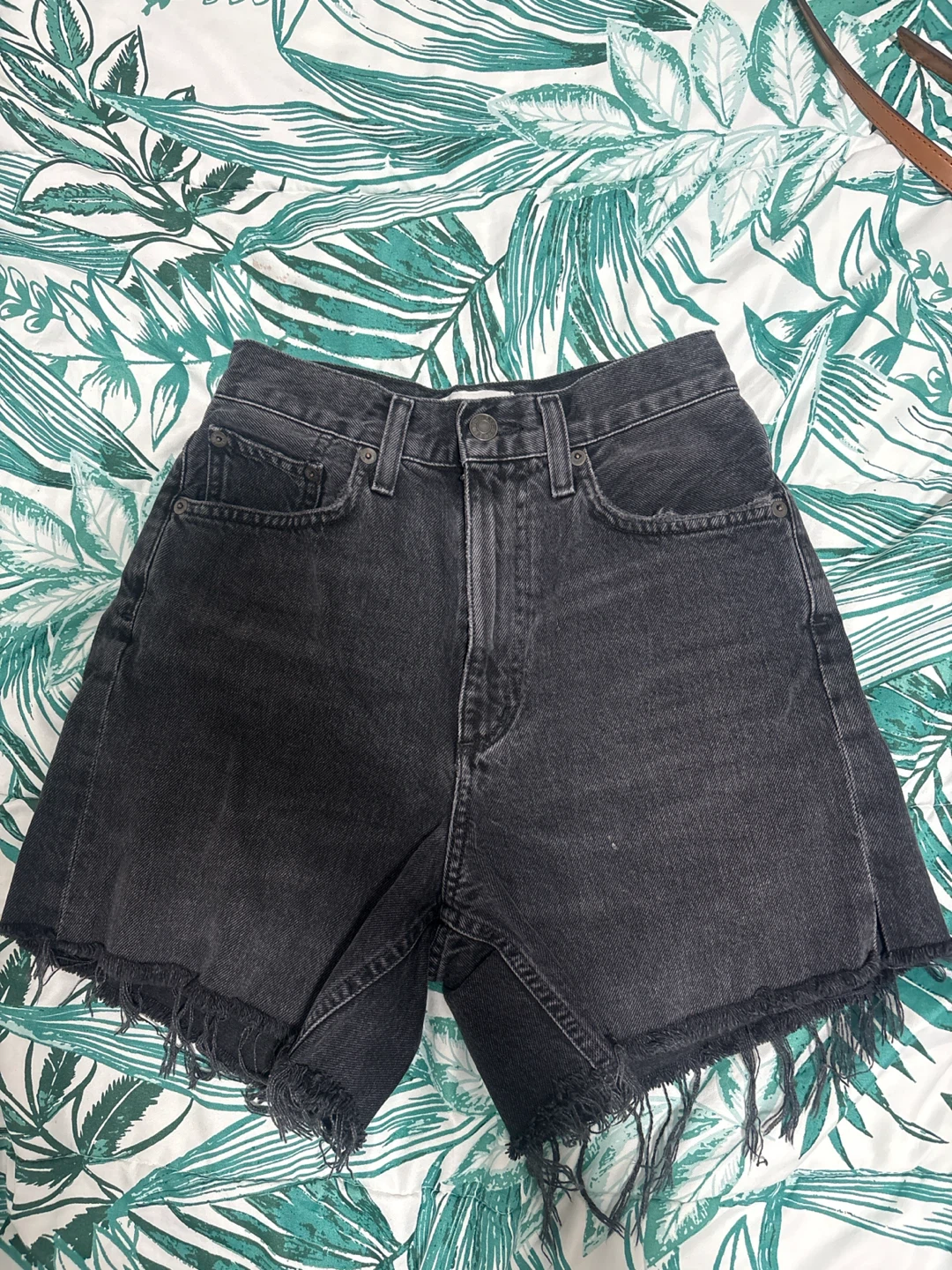 AGOLDE Black Denim Shorts