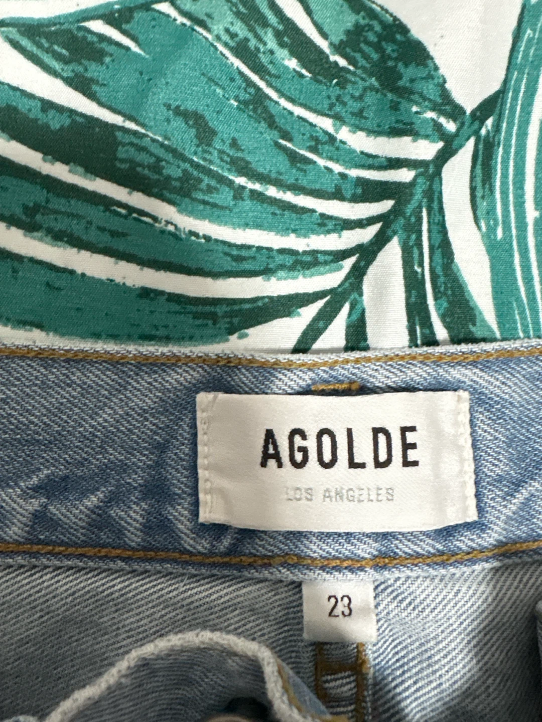 Agolde Light Wash Denim Shorts - photo 2