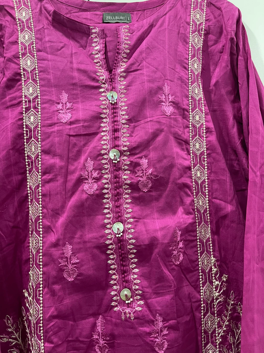 Zellbury Magenta Embroidered Kurta - photo 2