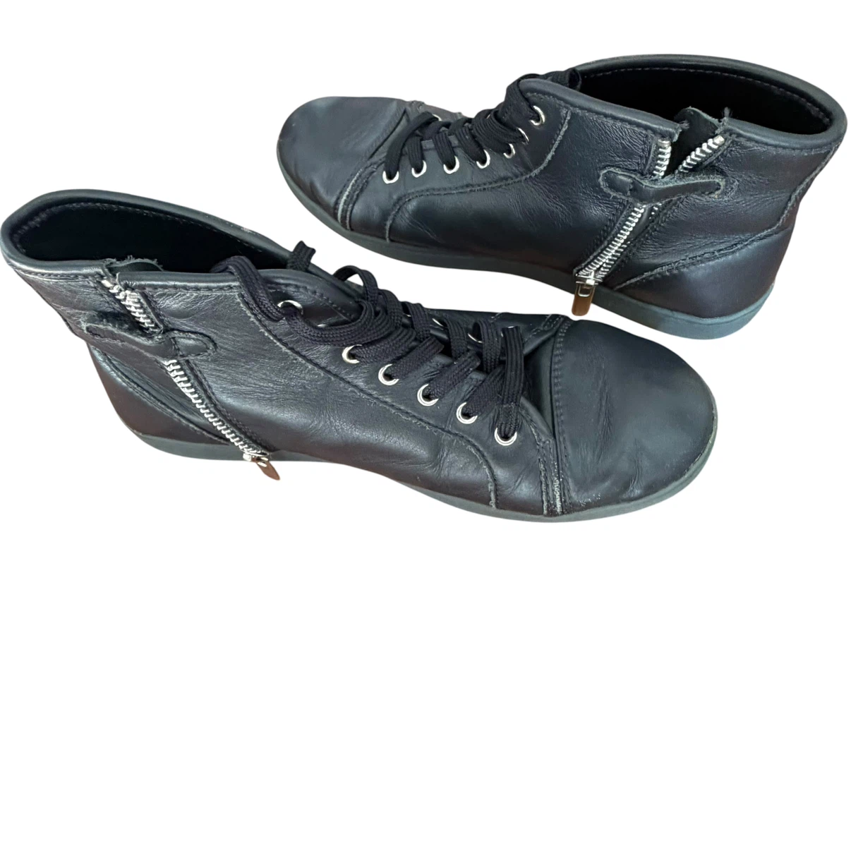 Dolce & Gabbana Black Leather High-Top Sneakers - photo 3