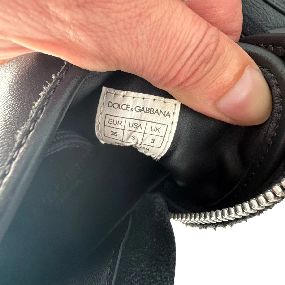 Dolce & Gabbana Black Leather High-Top Sneakers - photo 5