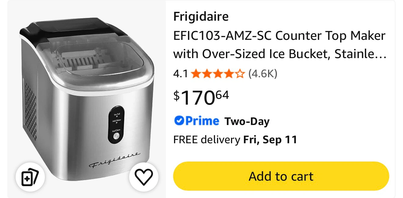 Frigidaire Stainless Steel Countertop Ice Maker – Brand New - photo 3