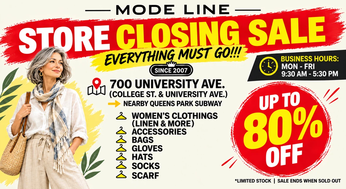 Closing Sale - Downtown Toronto Women’s Clothing Store
