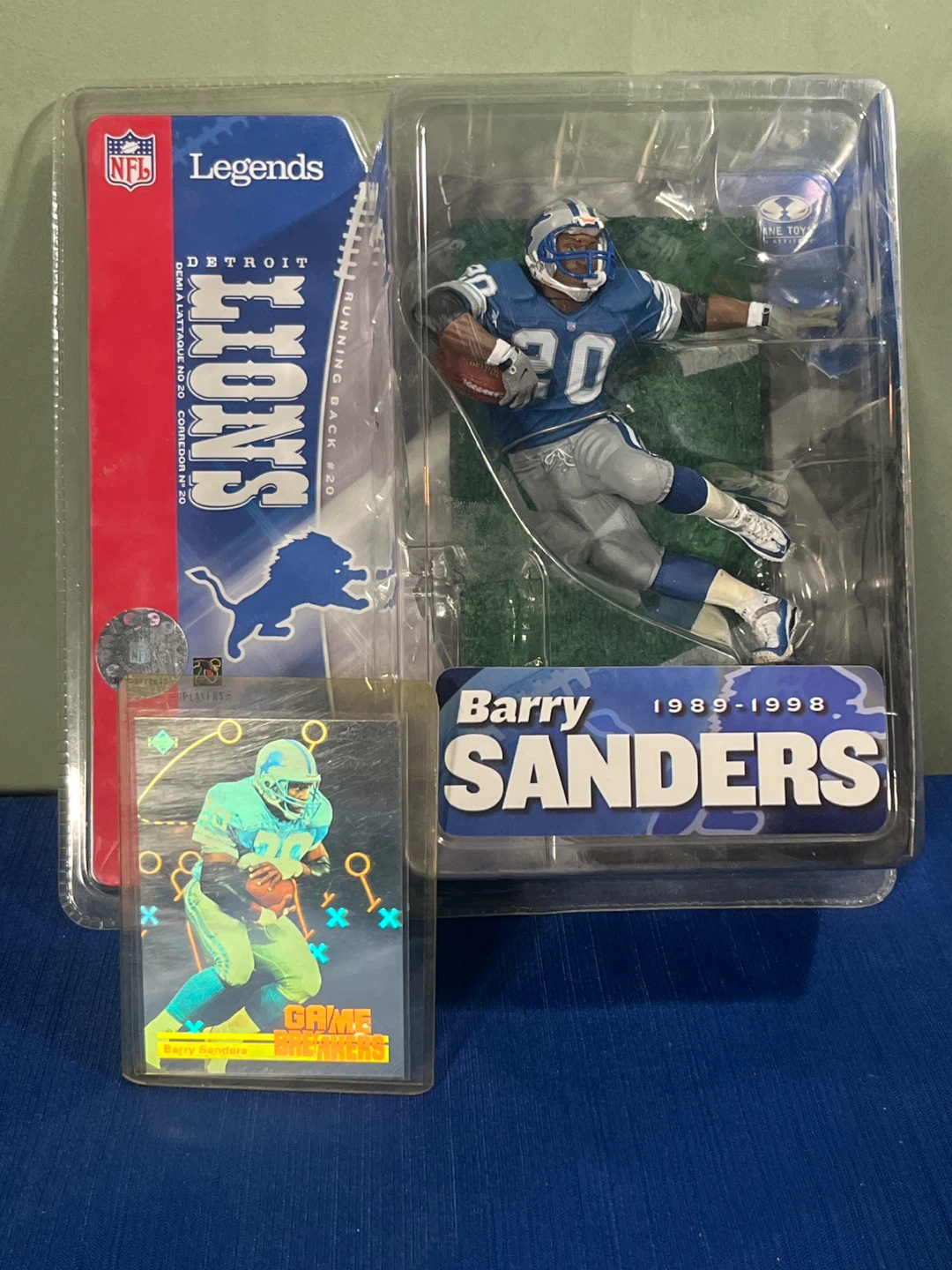Barry Sanders McFarlane Figure Sealed + FREE 1991 Bonus Card
