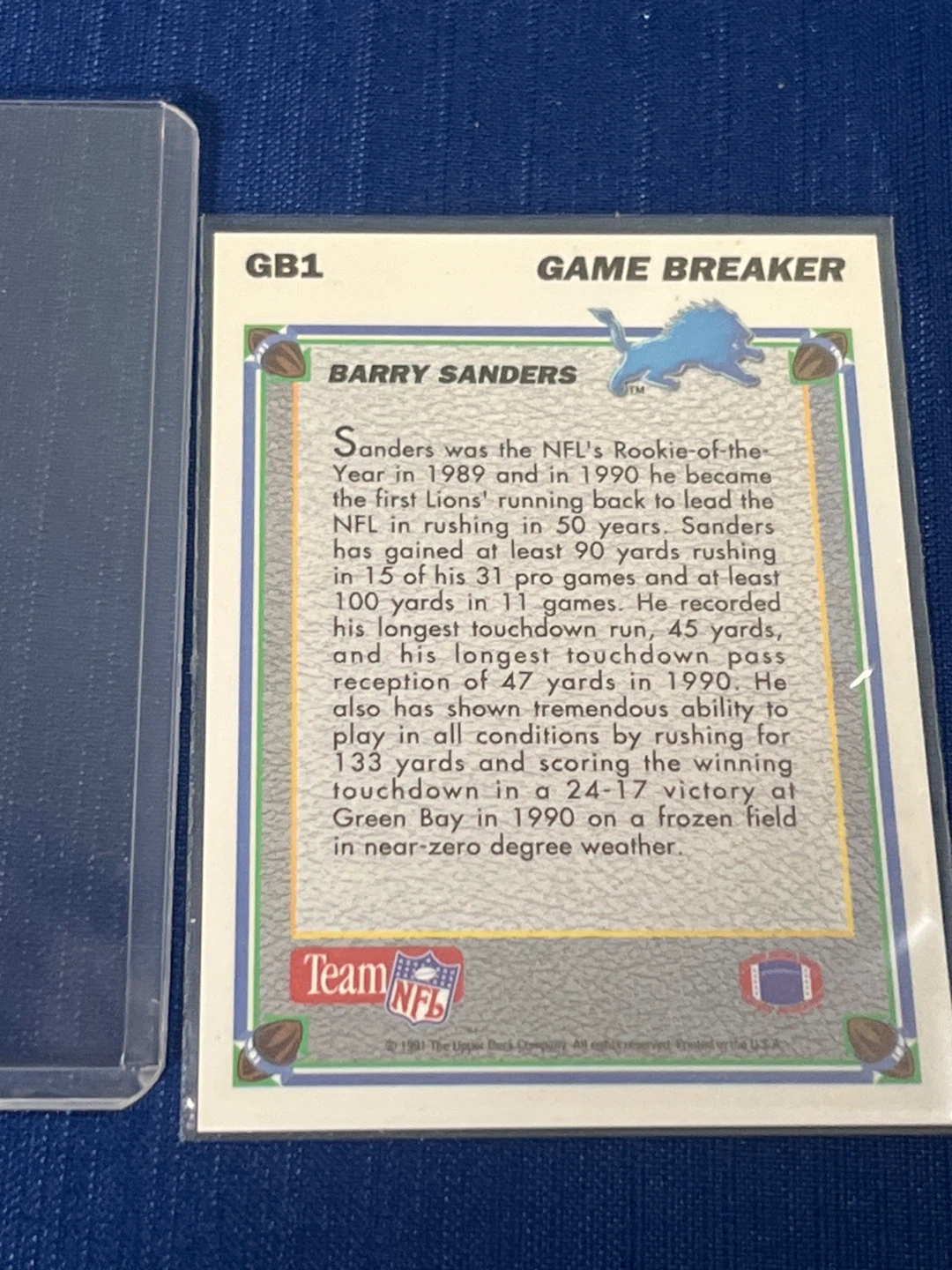 Barry Sanders McFarlane Figure Sealed + FREE 1991 Bonus Card - photo 5