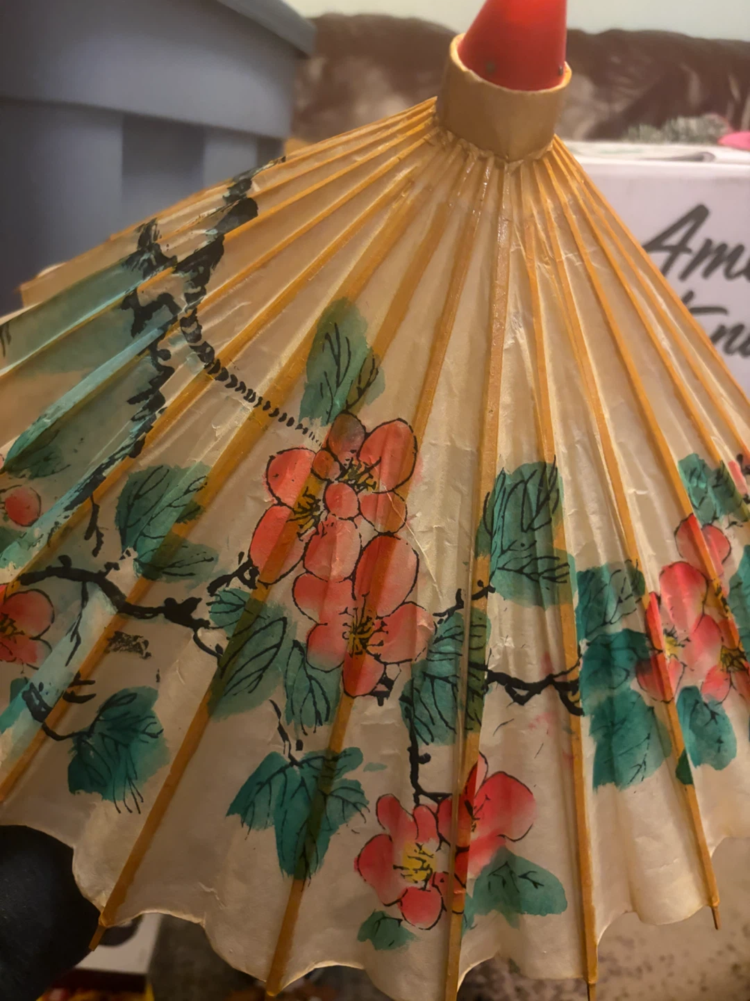Traditional Paper and Bamboo Parasol - photo 2