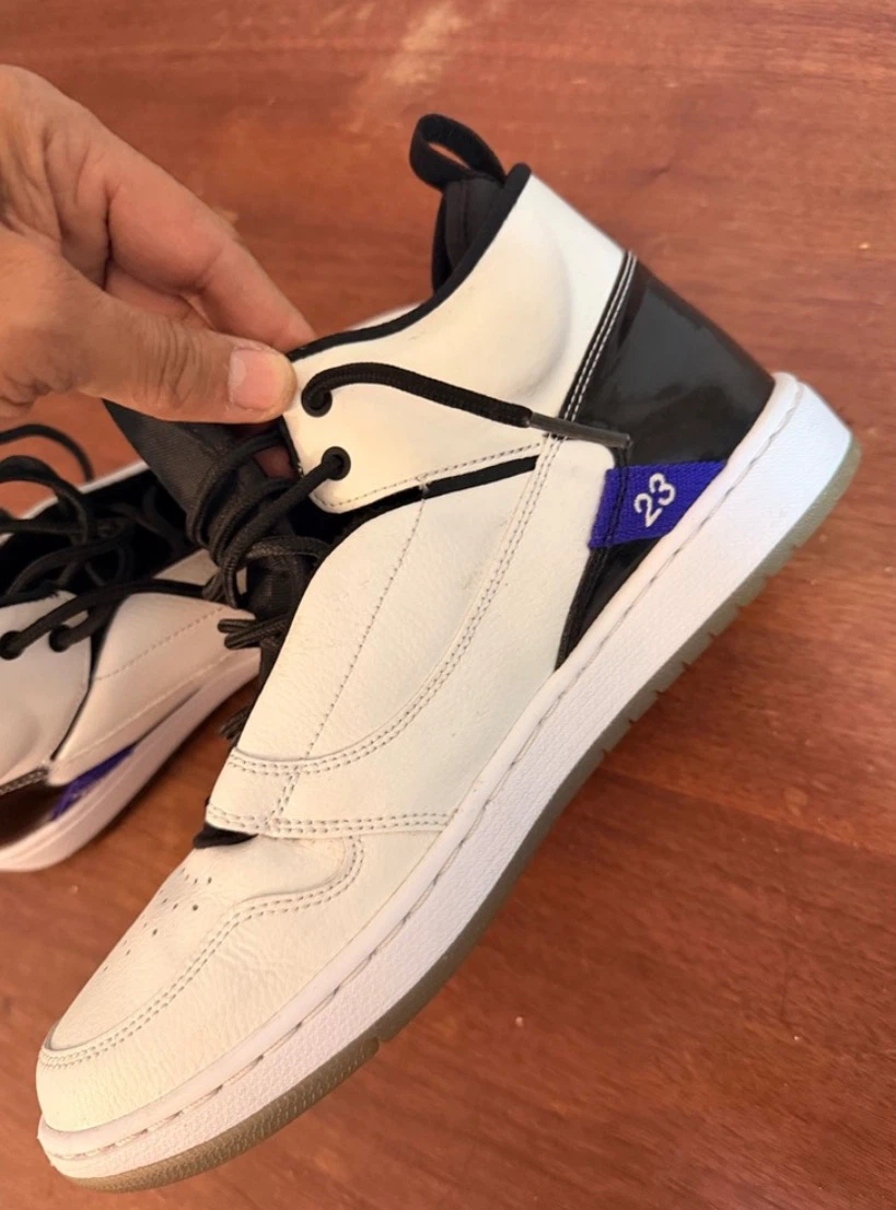 Jordan White and Black Basketball Shoes