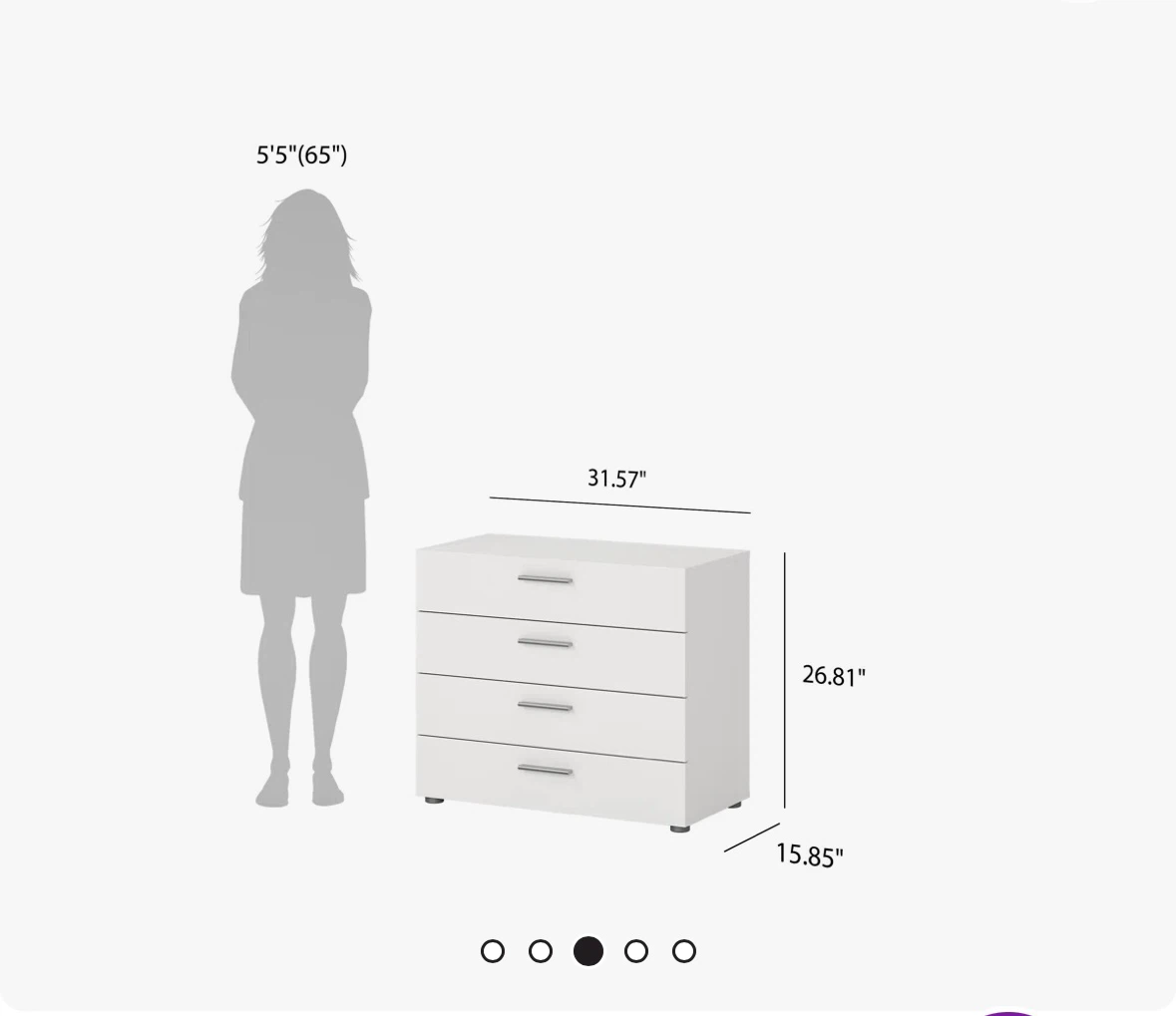 Wayfair White 4-Drawer Dresser - photo 4