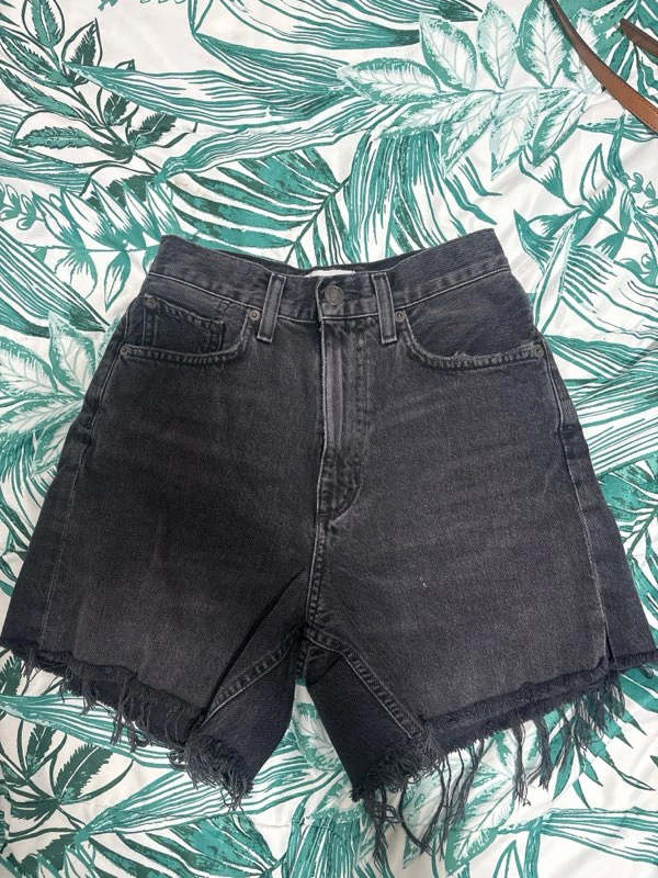 AGOLDE Black Denim Shorts