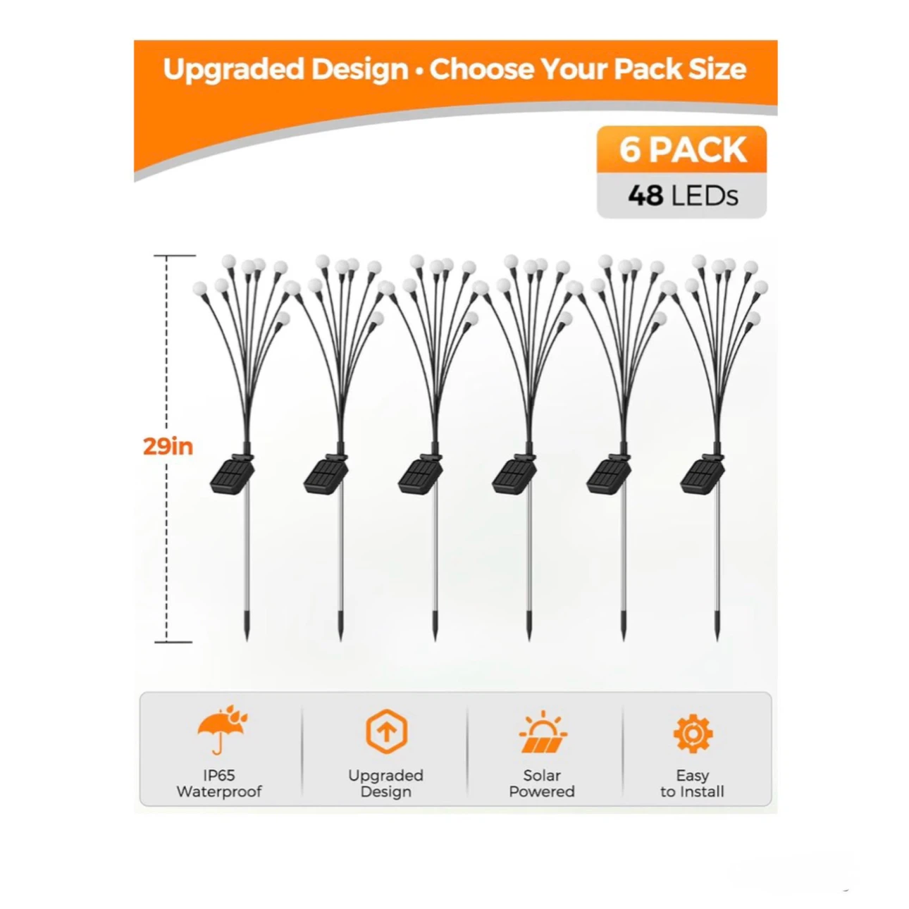 Brand new 6  Pack Solar Garden Lights 48 LED - photo 4