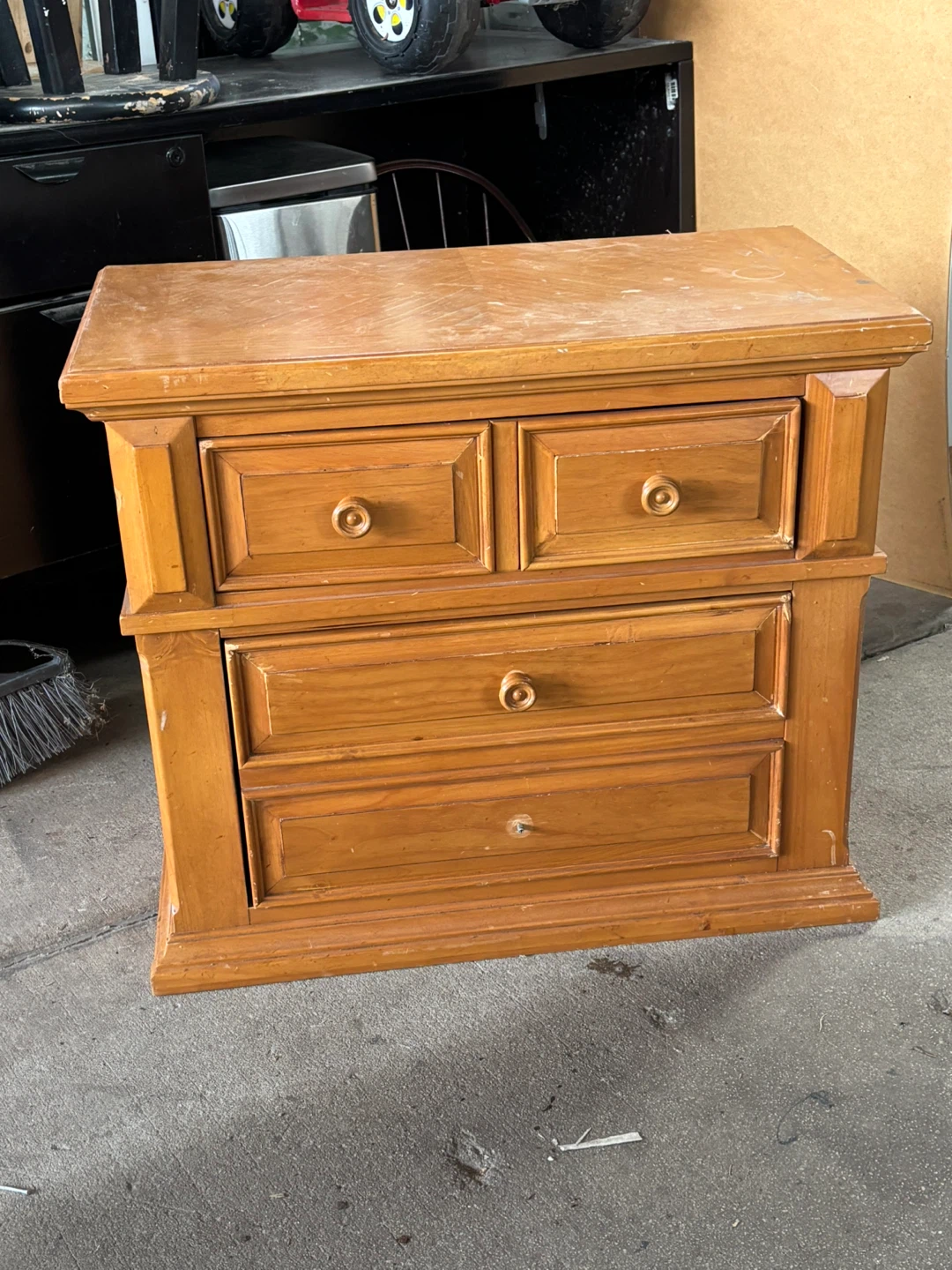 Wooden Nightstand with Drawers - photo 2