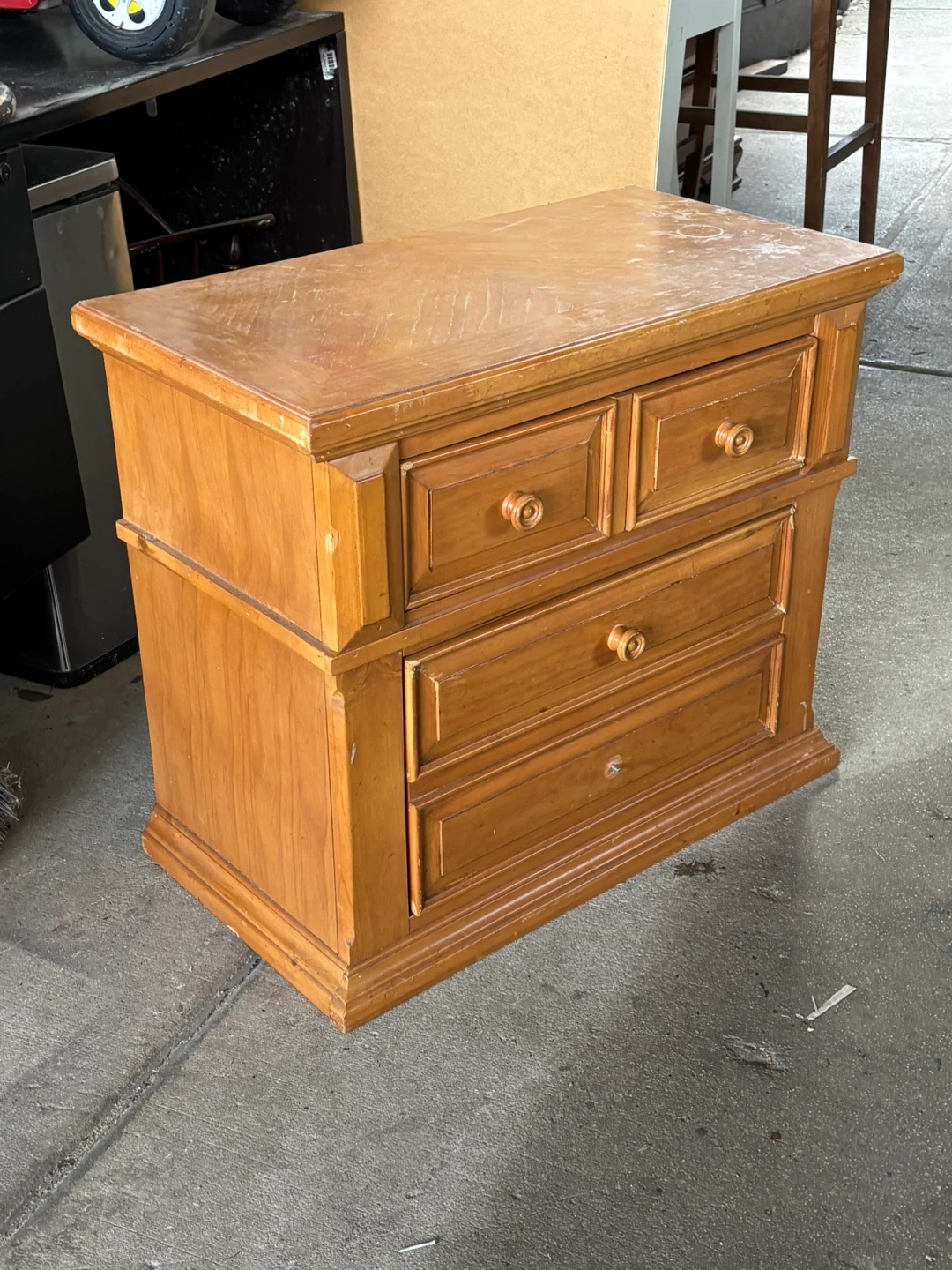 Wooden Nightstand with Drawers - photo 4