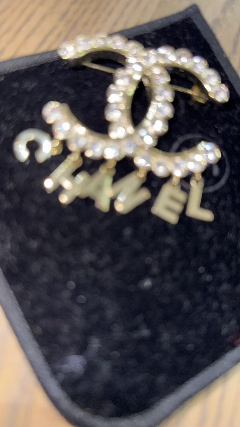 Chanel Rhinestone Logo Brooch - photo 4