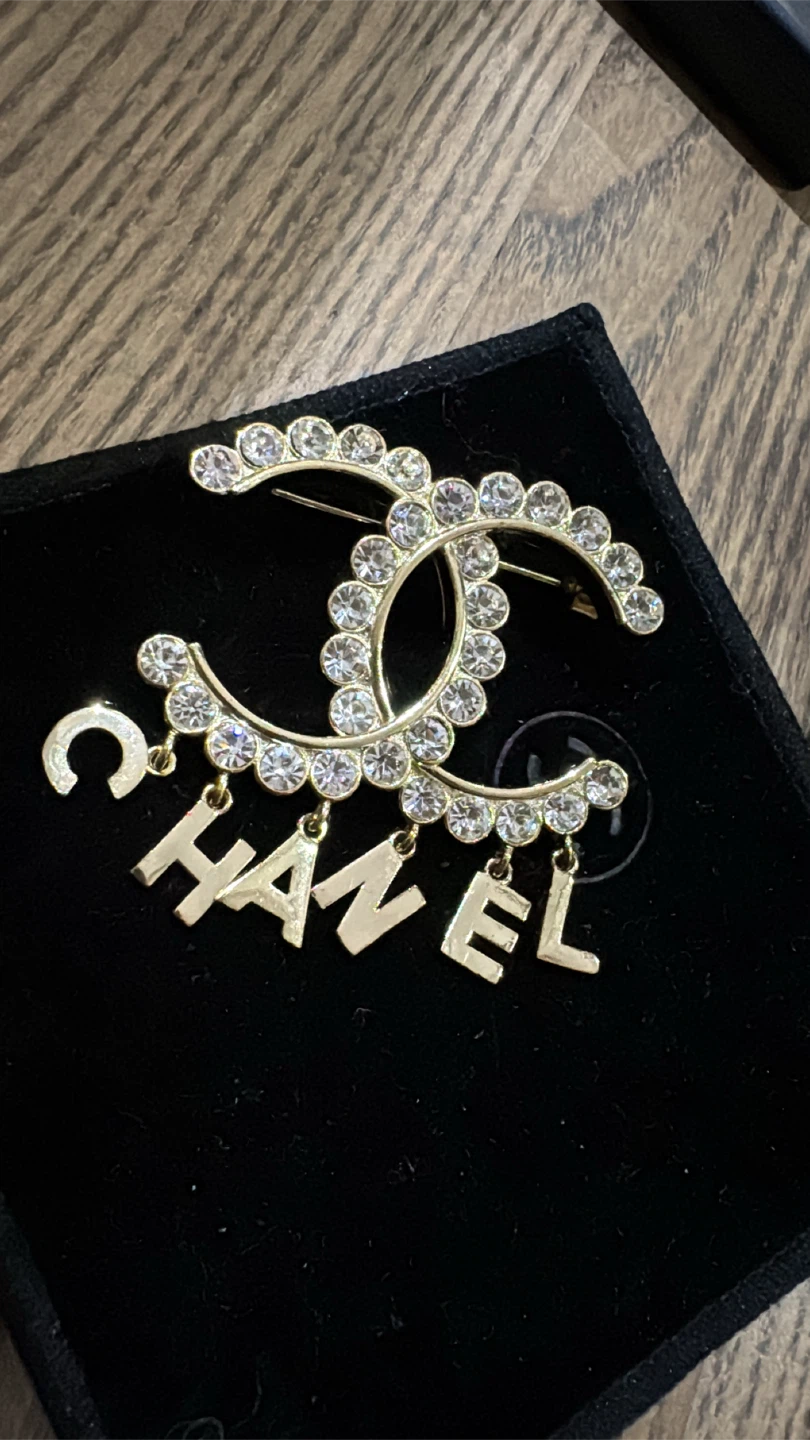 Chanel Rhinestone Logo Brooch - photo 5