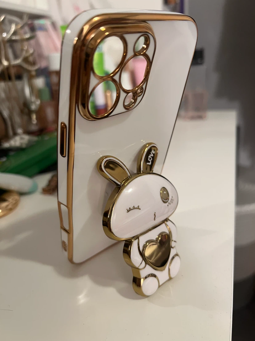 White iPhone 13 pro max Case with Rabbit Holder - photo 2